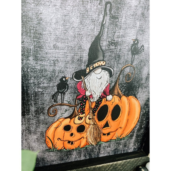 Halloween Gnome With Pumpkins Sign