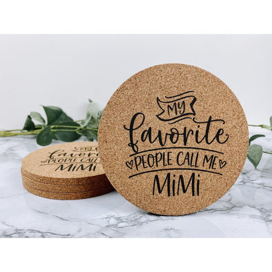 my favorite people all me mimi, mimi decor, gift for her, mimi gift, mimi coasters, drink coasters, beverage coasters