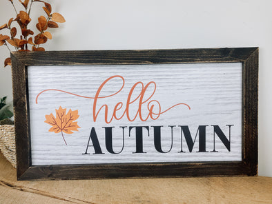 Hello Autumn Wood Sign