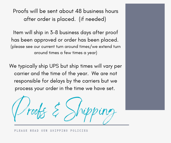 proofs and shipping