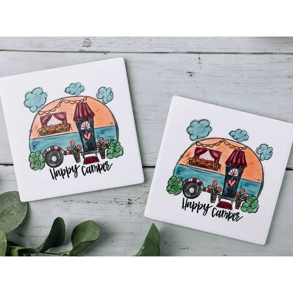 Happy Camper Sandstone Coasters