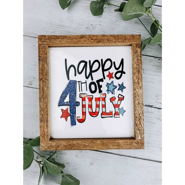Happy 4th Of July Subway Tile Sign