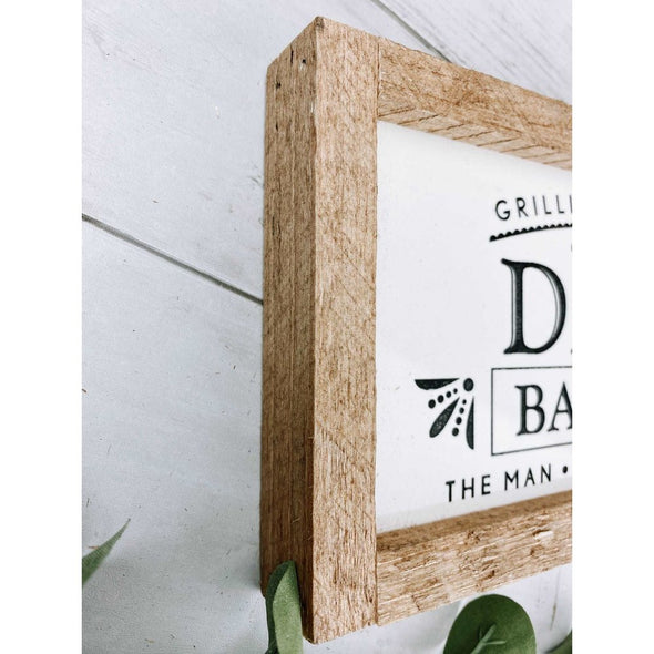Grilling And Chilling Dad's Barbeque Subway Tile Sign