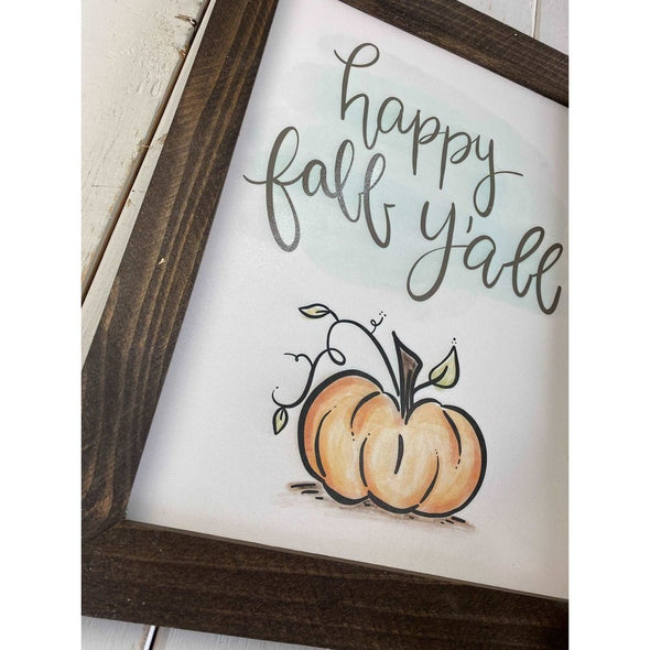 Happy Fall Y'all Wood Sign