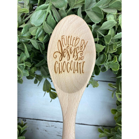 Fueled By Jesus And Chocolate Wooden Spoon