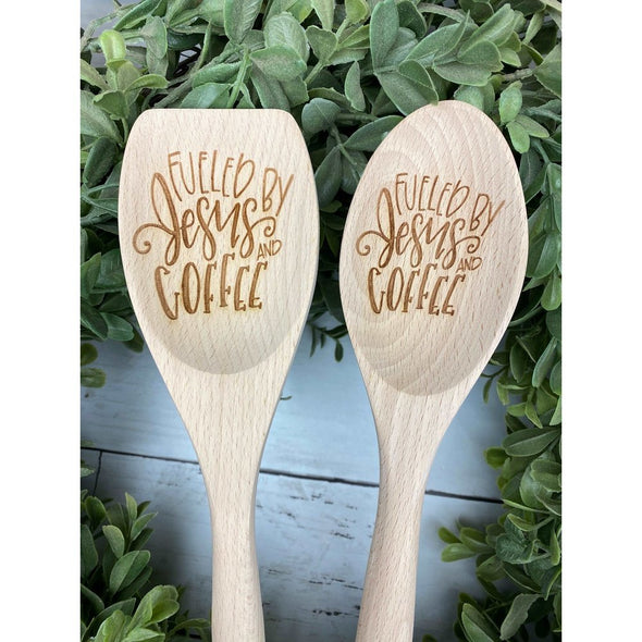 Fueled By Jesus And Coffee Wooden Spoon