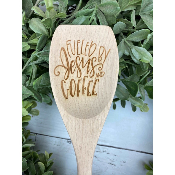 Fueled By Jesus And Coffee Wooden Spoon
