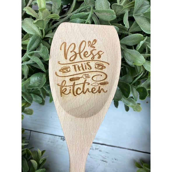 Bless This Dirty Kitchen Wood Spoon