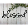 Blessed Wood Cut Word (midnight)