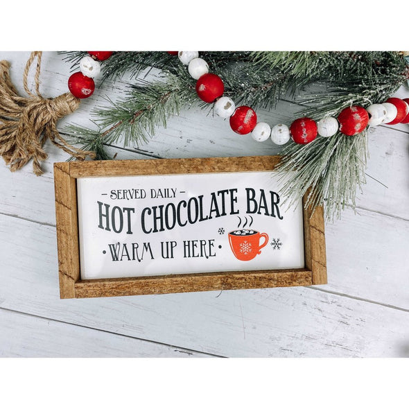 Hot Chocolate Bar Warm Up Here Subway Tile Sign