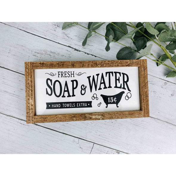 Fresh Soap & Water Hand Towels Extra Subway Tile Sign
