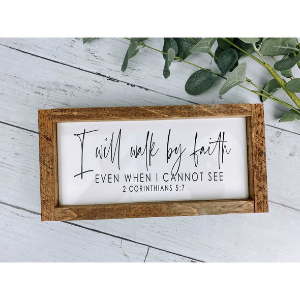 i will walk by faith subway tile sign