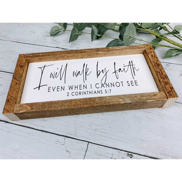 i will walk by faith subway tile sign