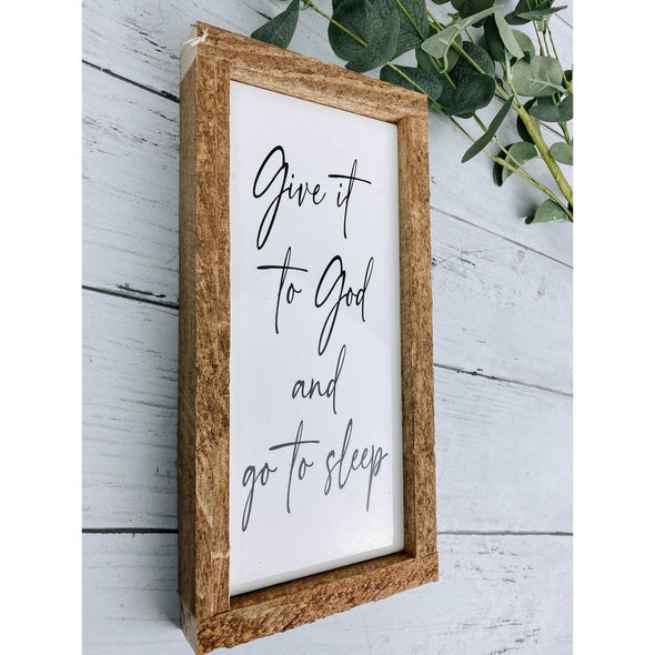 Give It To God And Go To Sleep Subway Tile Sign