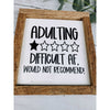 Adulting Difficult AF Subway Tile Sign, Funny Decor, Wood Sign