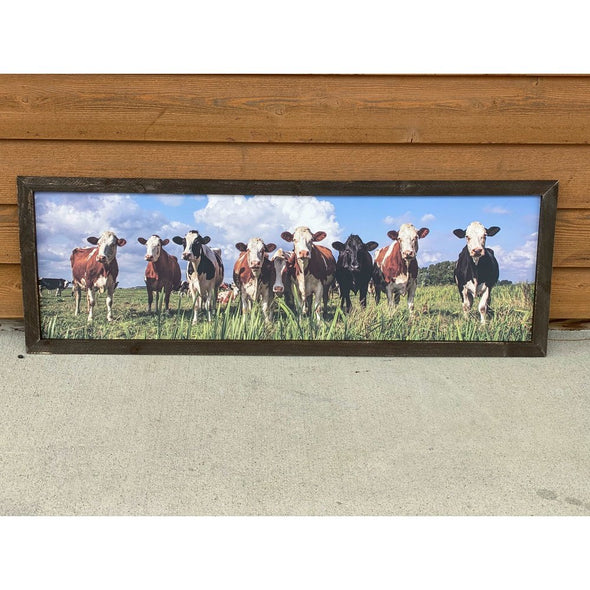 Cows In Pasture Wood Sign