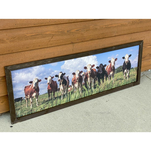 Cows In Pasture Wood Sign