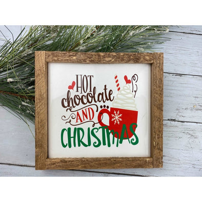 Hot Chocolate And Christmas Subway Tile Sign