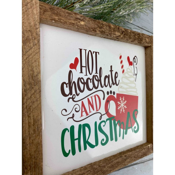 Hot Chocolate And Christmas Subway Tile Sign