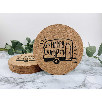 Happy Camper Cork Coasters