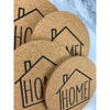 Home With Home Outline Cork Coasters