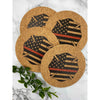 Fire Fighter Symbol Cork Coasters