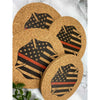 Fire Fighter Symbol Cork Coasters