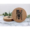 Fireman With American Flag Cork Coasters