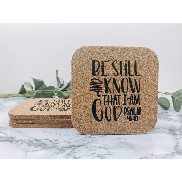 Be Still And Know That I Am God Cork Coasters