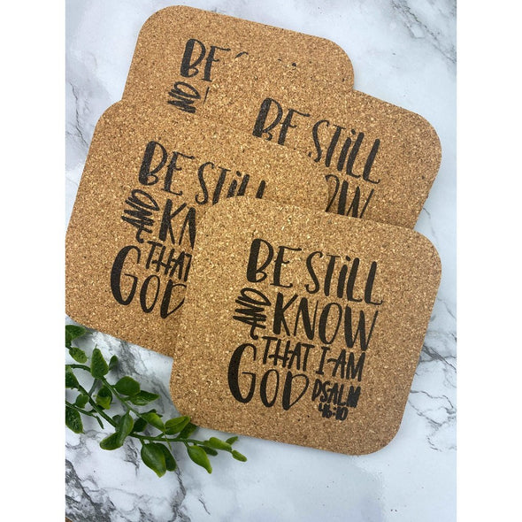 Be Still And Know That I Am God Cork Coasters