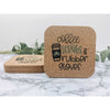 Coffee Scrubs And Rubber Gloves Cork Coasters