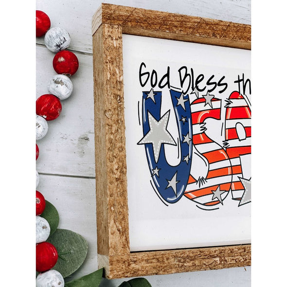 God Bless The USA Subway Tile Sign