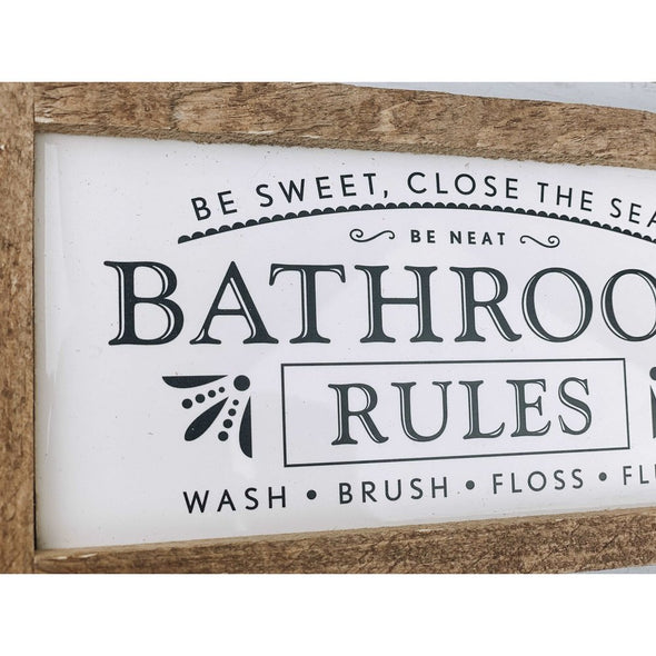 Bathroom Rules, Be Sweet Close The Seat Subway Tile Sign