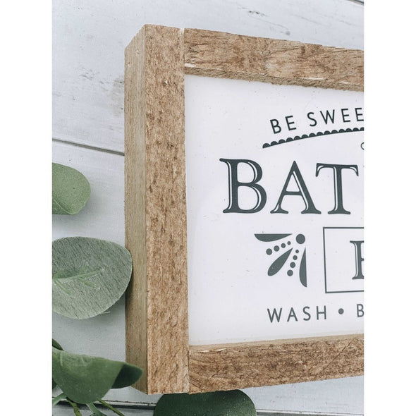 Bathroom Rules, Be Sweet Close The Seat Subway Tile Sign