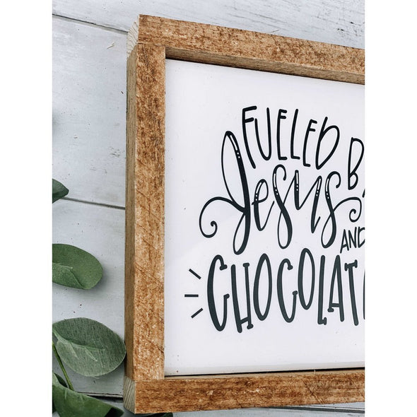 Fueled By Jesus and Chocolate Subway Tile Sign
