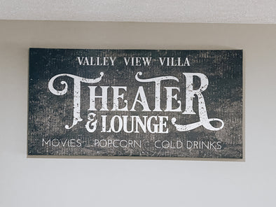 Theater & Lounge Game Room Canvas Gallery Wrapped Sign