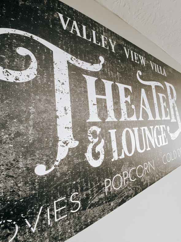 Theater & Lounge Game Room Canvas Gallery Wrapped Sign
