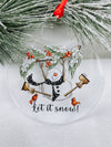 let it snow with snowman christmas ornament
