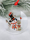 Snowman With Dog Christmas Ornament