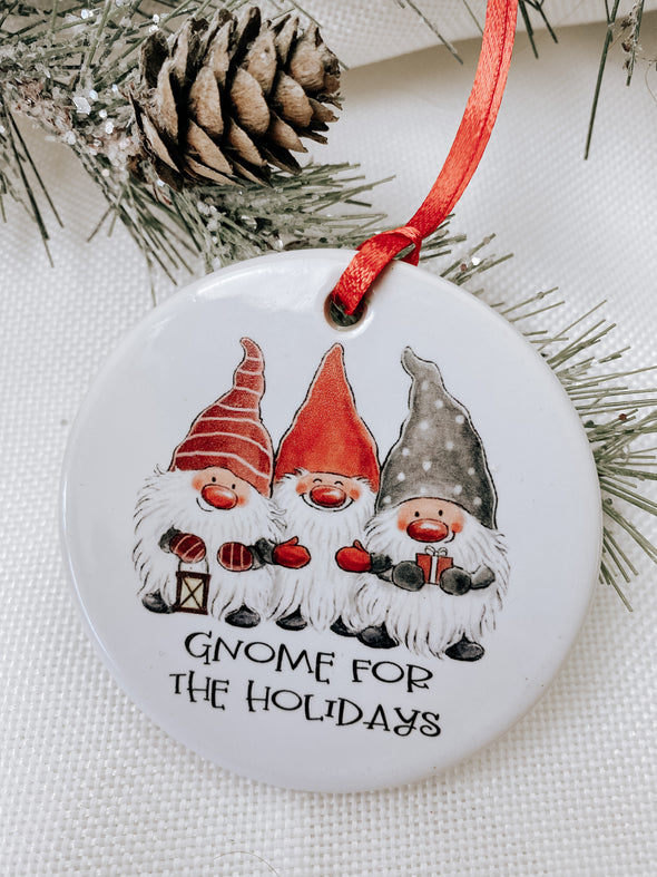 gnome for the holidays christmas ornament