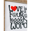 love is a four legged word subway tile sign