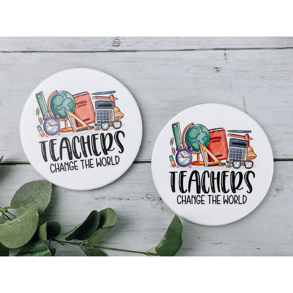 Teachers Change The World Sandstone Coasters