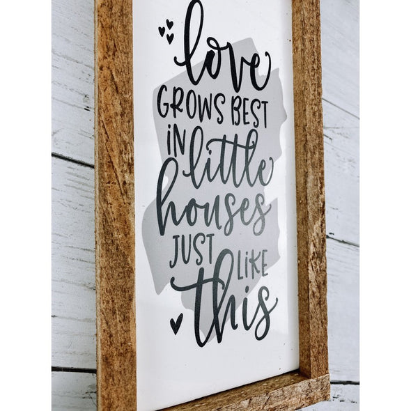 loves grows best in little houses like this subway tile sign