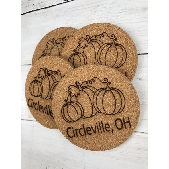 Pumpkins Circleville Ohio Cork Coasters