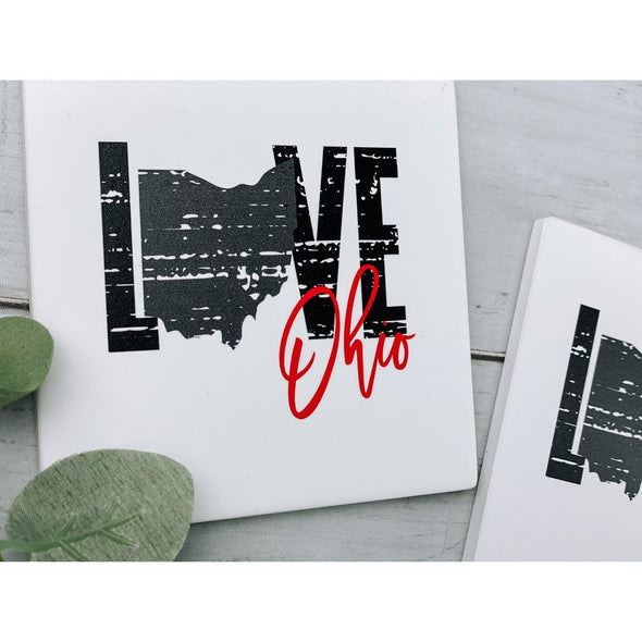 Love Ohio Sandstone Coasters