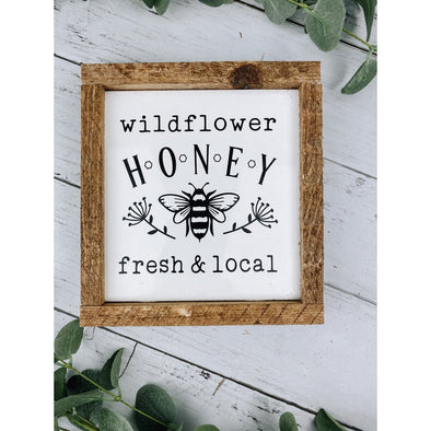 wildflower honey fresh and local subway tile sign