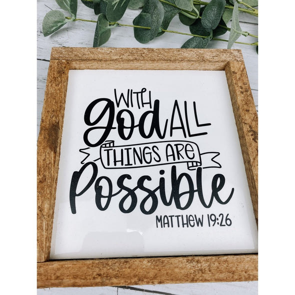 with god all things are possible subway tile sign