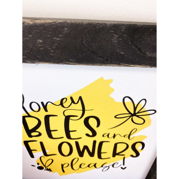 honey bees and flowers please sign