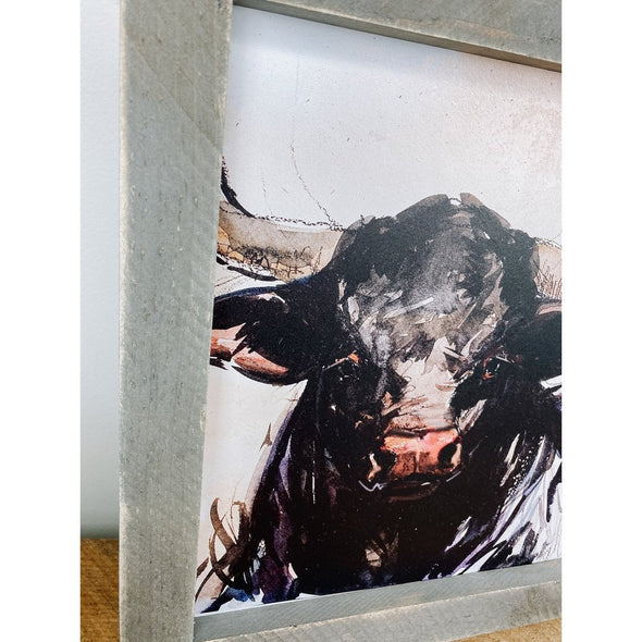 watercolor black bull sign