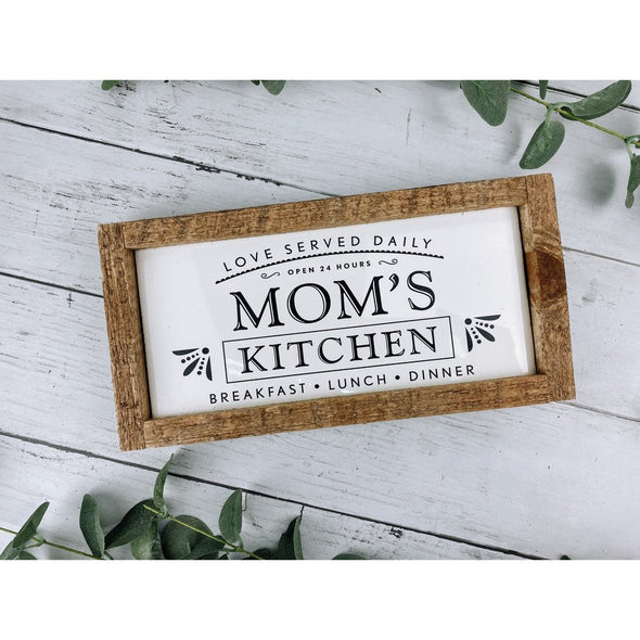 mom's kitchen subway tile sign